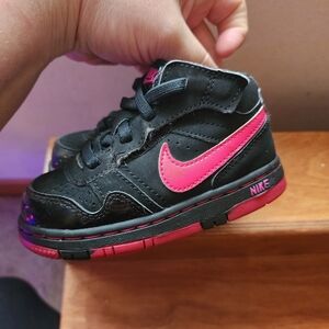 Nike Kids Black and Pink High-Top Sneakers